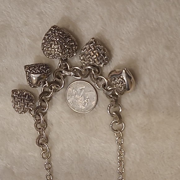 Vintage Silver Puffy Heart Charm Necklace - Picture 5 of 5